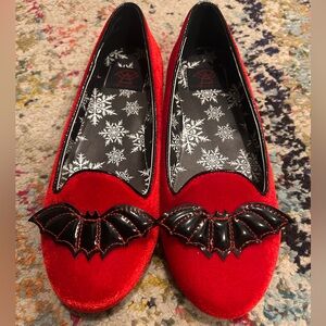 Strangecvlt Red Velvet Bat Flats